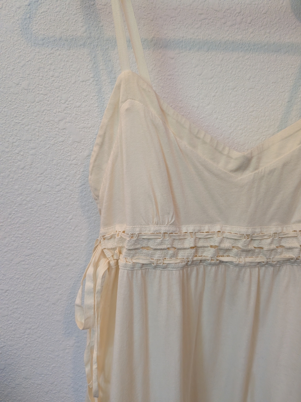 Gianni Bini Cream Lace-Trim Cream Cotton Dress - Picture 2 of 6